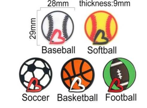 Sport Ball Silicone Focal Bead