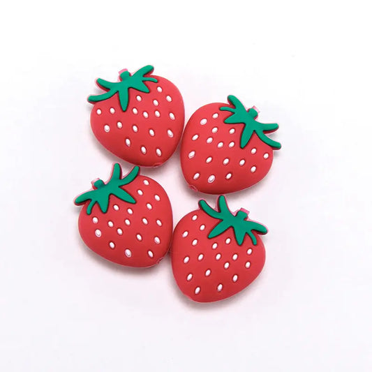 Strawberry Silicone Focal Bead